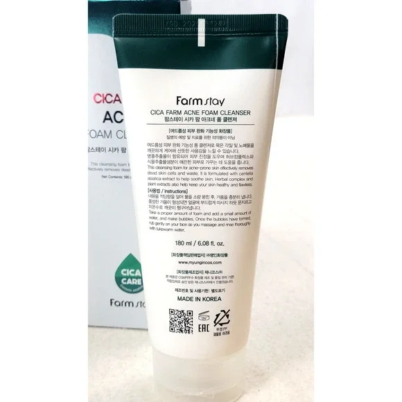 NEW Farmstay Cica Farm Acne Foam Cleanser 180ml Centella CICA K-Beauty Face Wash - Picture 6 of 7